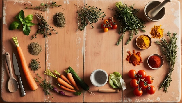 Zestaw składników na kuchennym stole